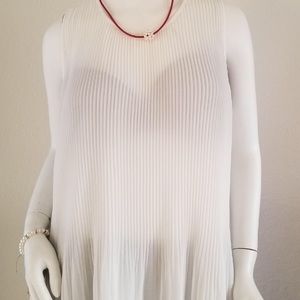 White flowy silky feel blouse